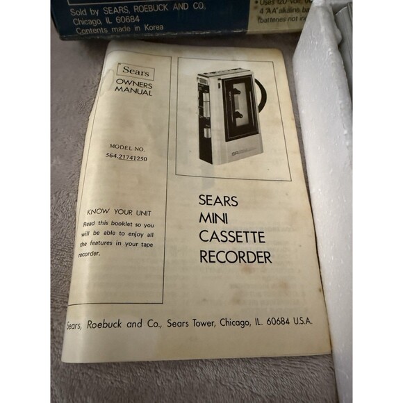1982 Sears Cassette Player Recorder in Box #57 21741 Excellent Condition - Picture 2 of 8